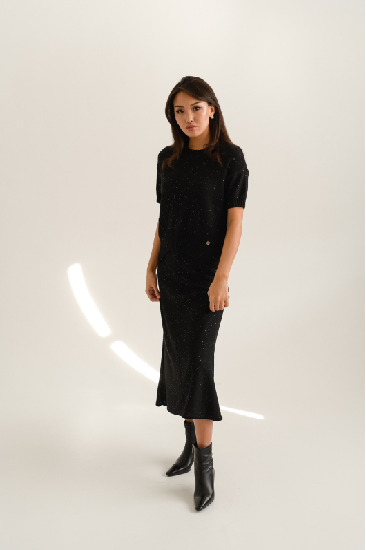 Костюм из тонкого трикотажа с блеском